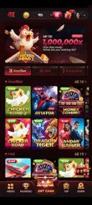 EK7 Game APK download screen on Android mobile with colorful gaming dashboard and reward icons.